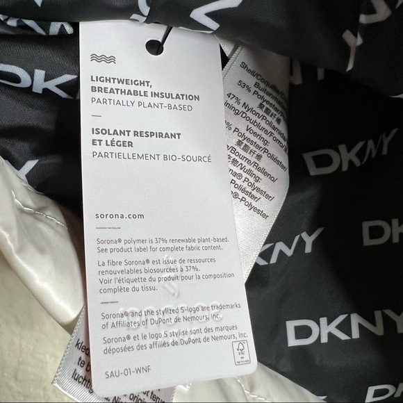 Dkny Sport Women's Packable Puffer White Jacket Size XL - Picture 13 of 13